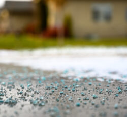 Ground,level,closeup,view,of,rock,salt,ice Melt,on,concrete